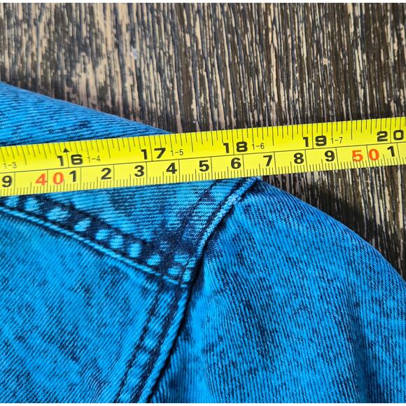 29 Nyc Broadway Size Small Womens 90's Turquoise Acid Wash Denim Jean Jacket - Picture 13 of 14